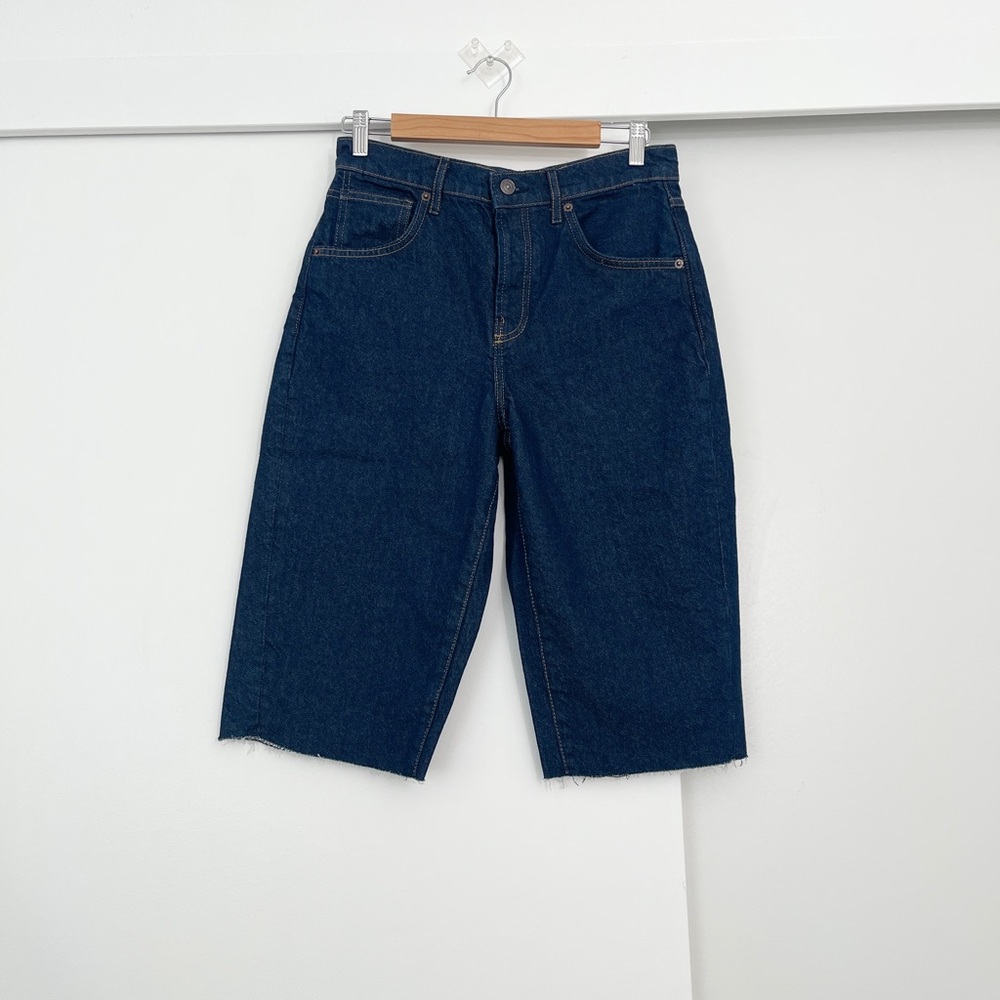 Nwot Free People Jam Session Relaxed Capri Denim Shorts Size 26